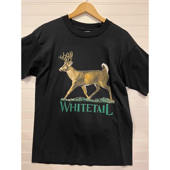 Vintage 90s Screen Stars White tail deer tee - Picture 1 of 2